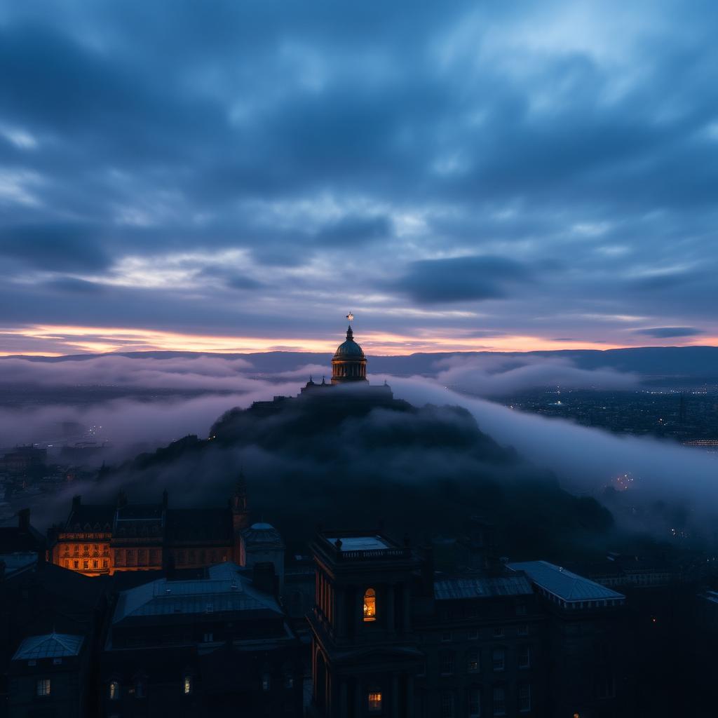 Edinburgh skyline at dusk